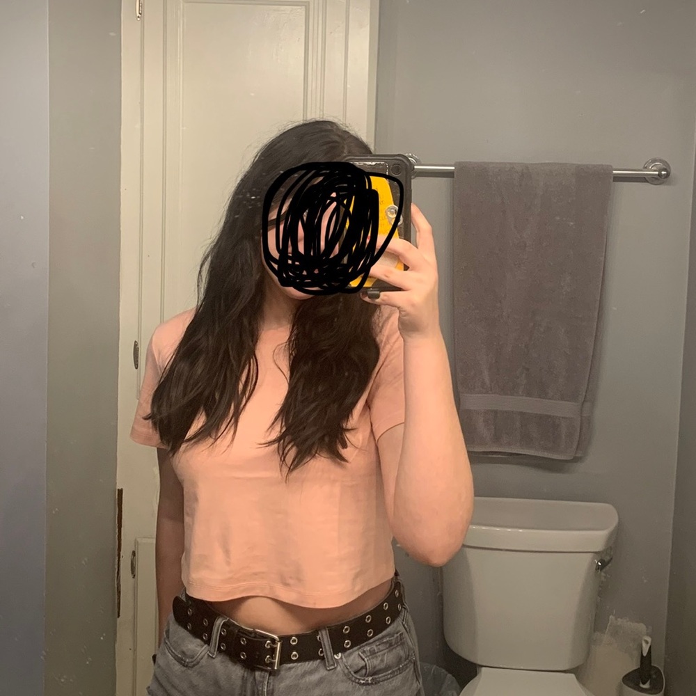 Peach Pink Crop Top